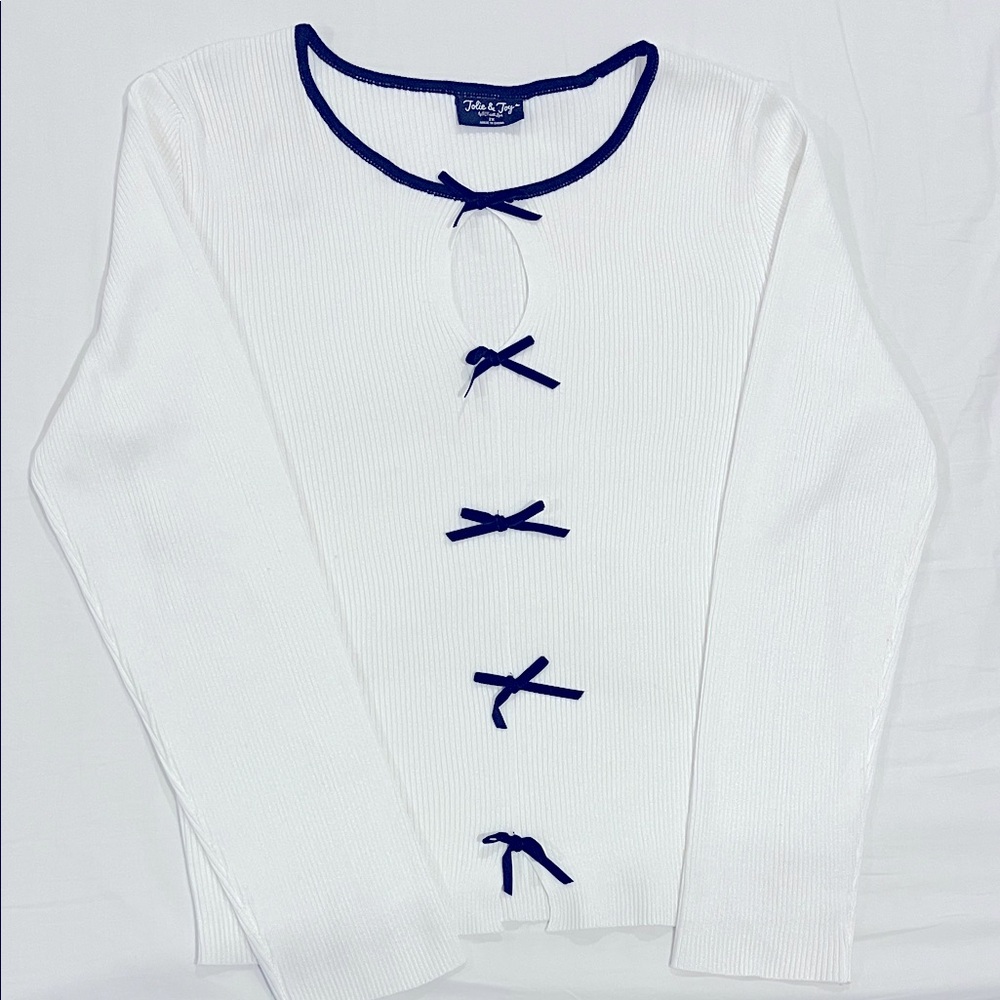 Jolie & Joy White Ribbed Top